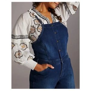 Pilcro Split hem overalls🖤🩵NWT